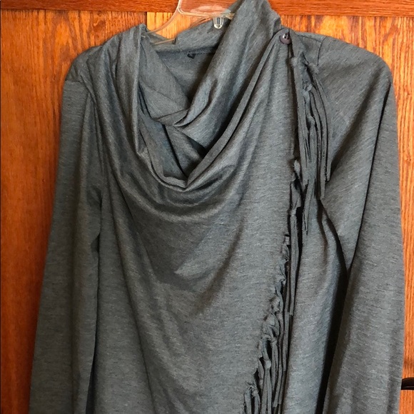 Wrap cardigan with fringe detail - Picture 3 of 3